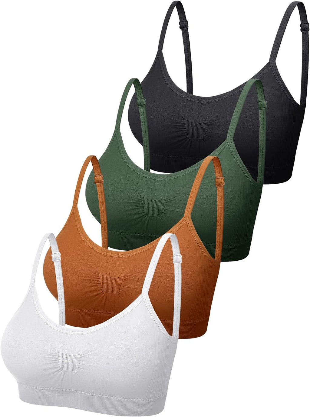 SATINIOR 4/12 Pieces Bralette Neck Cami Bra Wireless Tank Top Sports Bra for Women