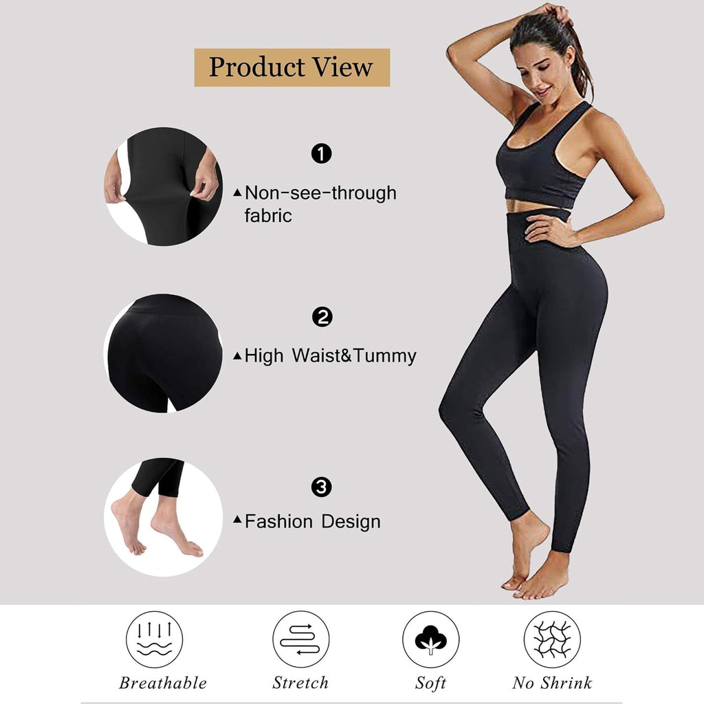 Diravo 7 Pack Fleece Lined Leggings Womens Fashion High Waist Tummy Control Leggings for Women Winter Warm