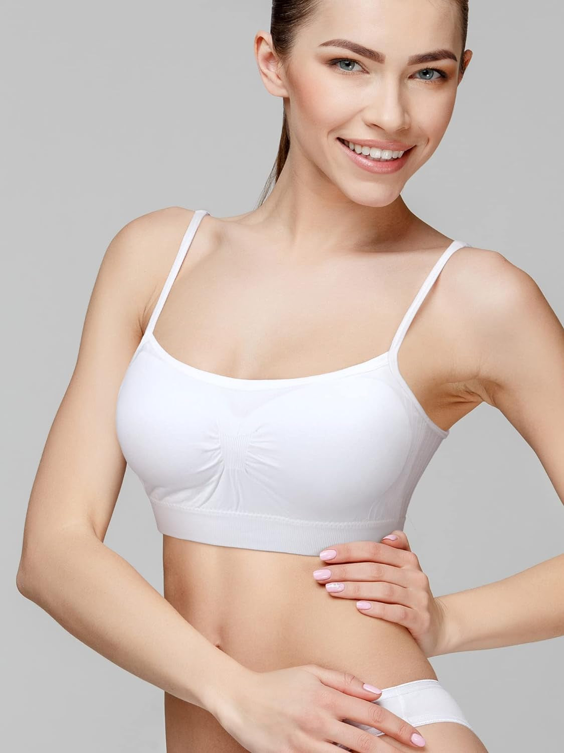 SATINIOR 4/12 Pieces Bralette Neck Cami Bra Wireless Tank Top Sports Bra for Women