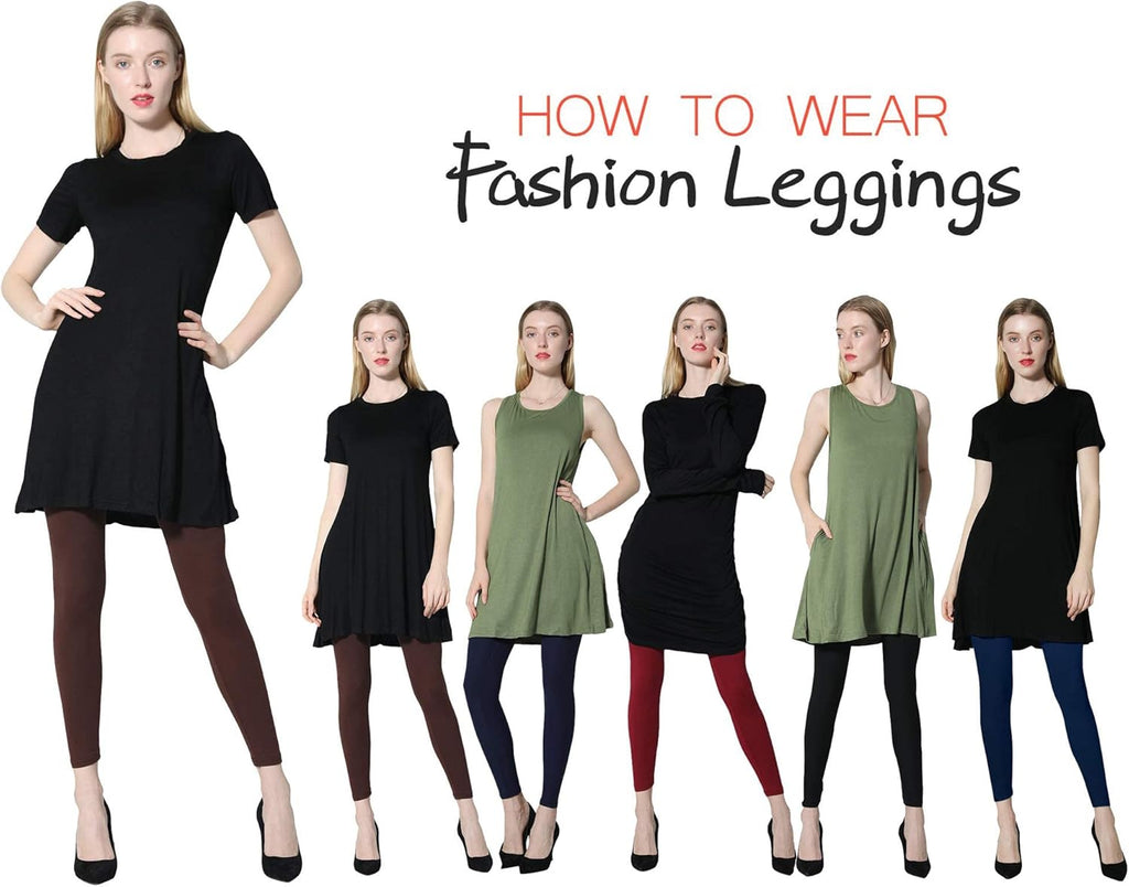 Diravo 7 Pack Fleece Lined Leggings Womens Fashion High Waist Tummy Control Leggings for Women Winter Warm