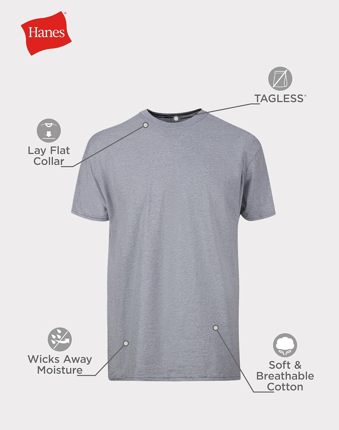 Hanes Men'S Undershirt Packs, Stay-Tucked Soft Cotton Undershirts, Best Undershirts for Men, White/Black/Asstd Multipacks